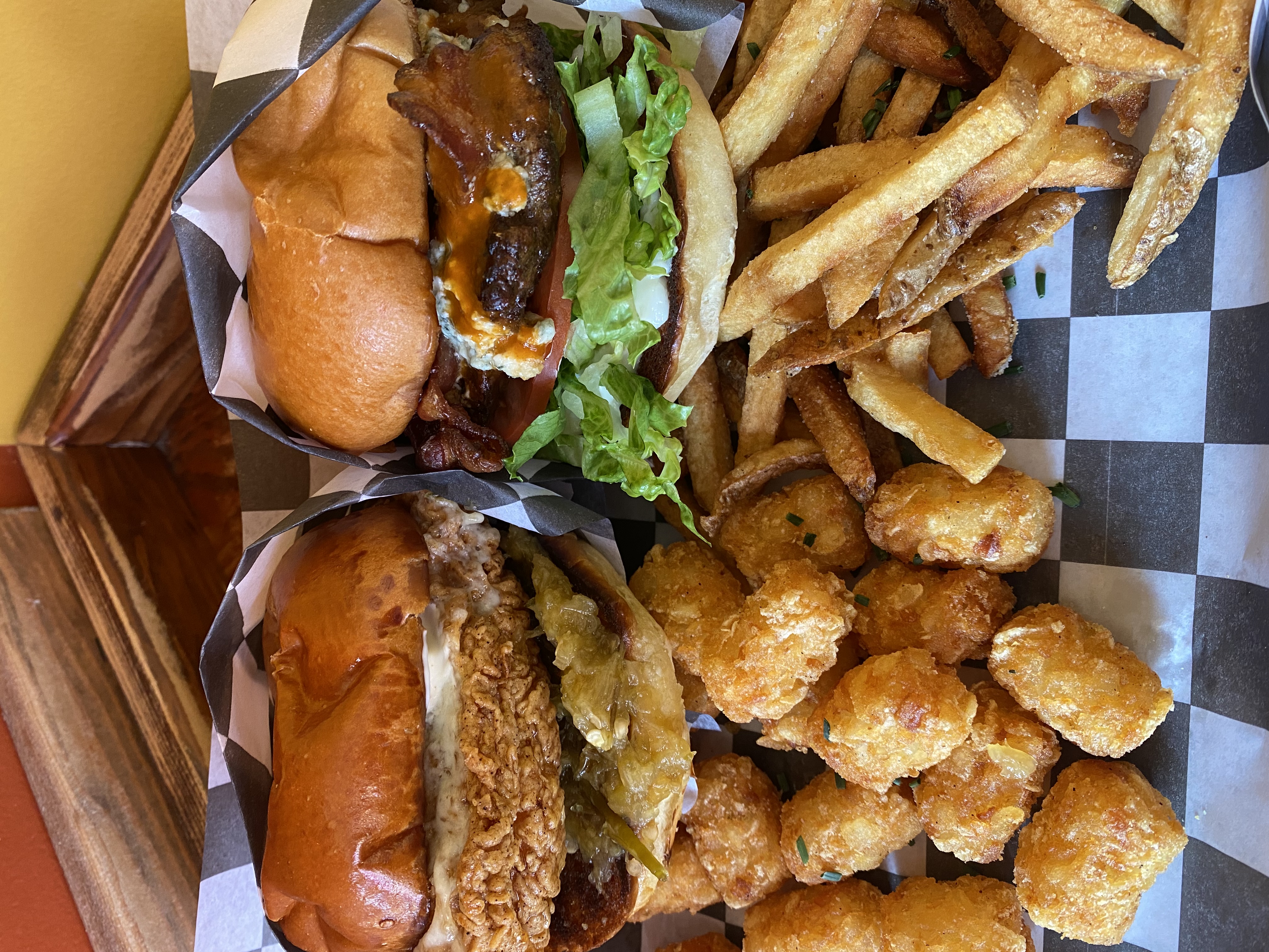 Fried Chicken Sandwich or Smash Burger? Fries or Tots?
