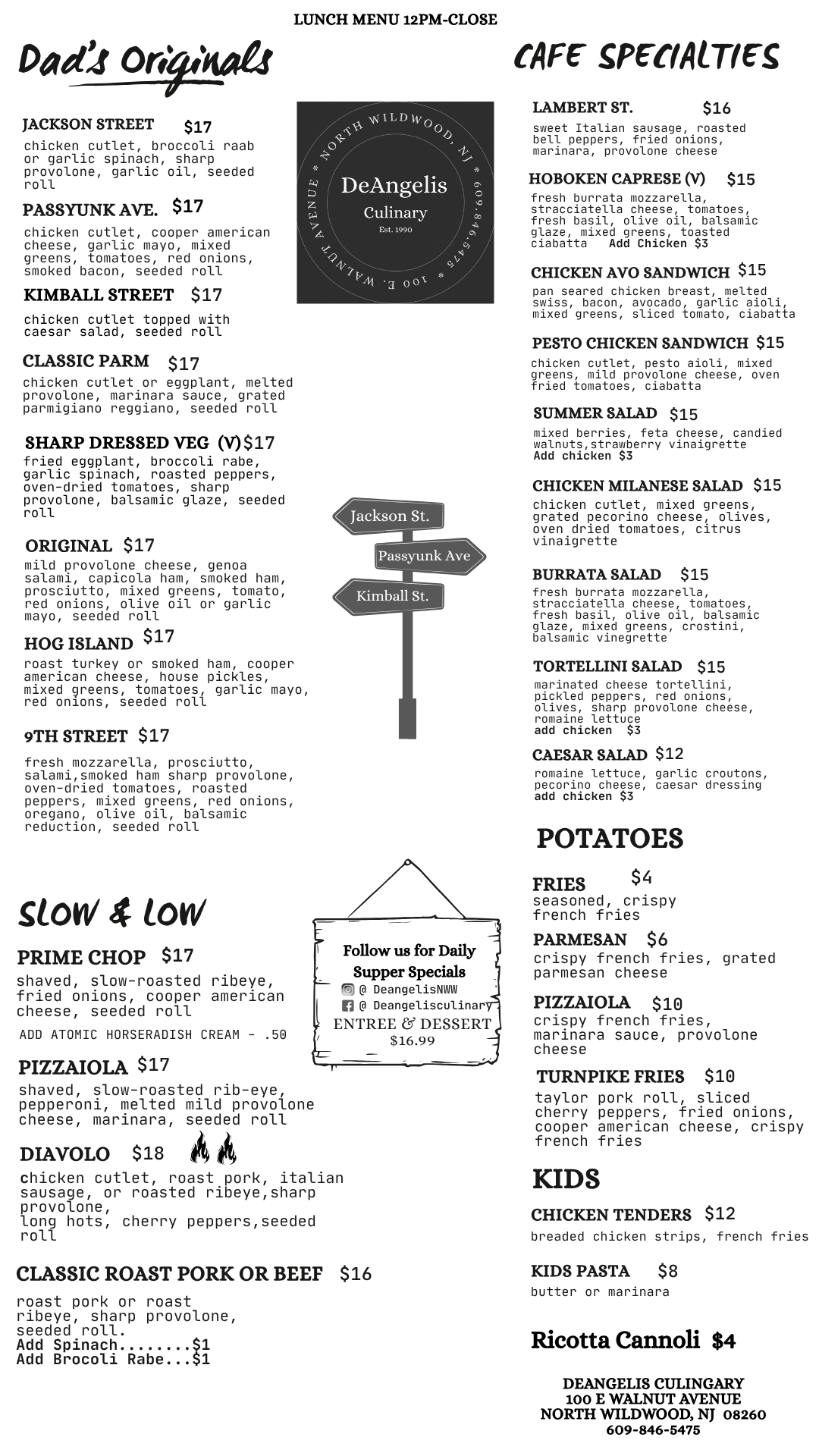 Eat In or Take Away - Call ahead 609-846-5475