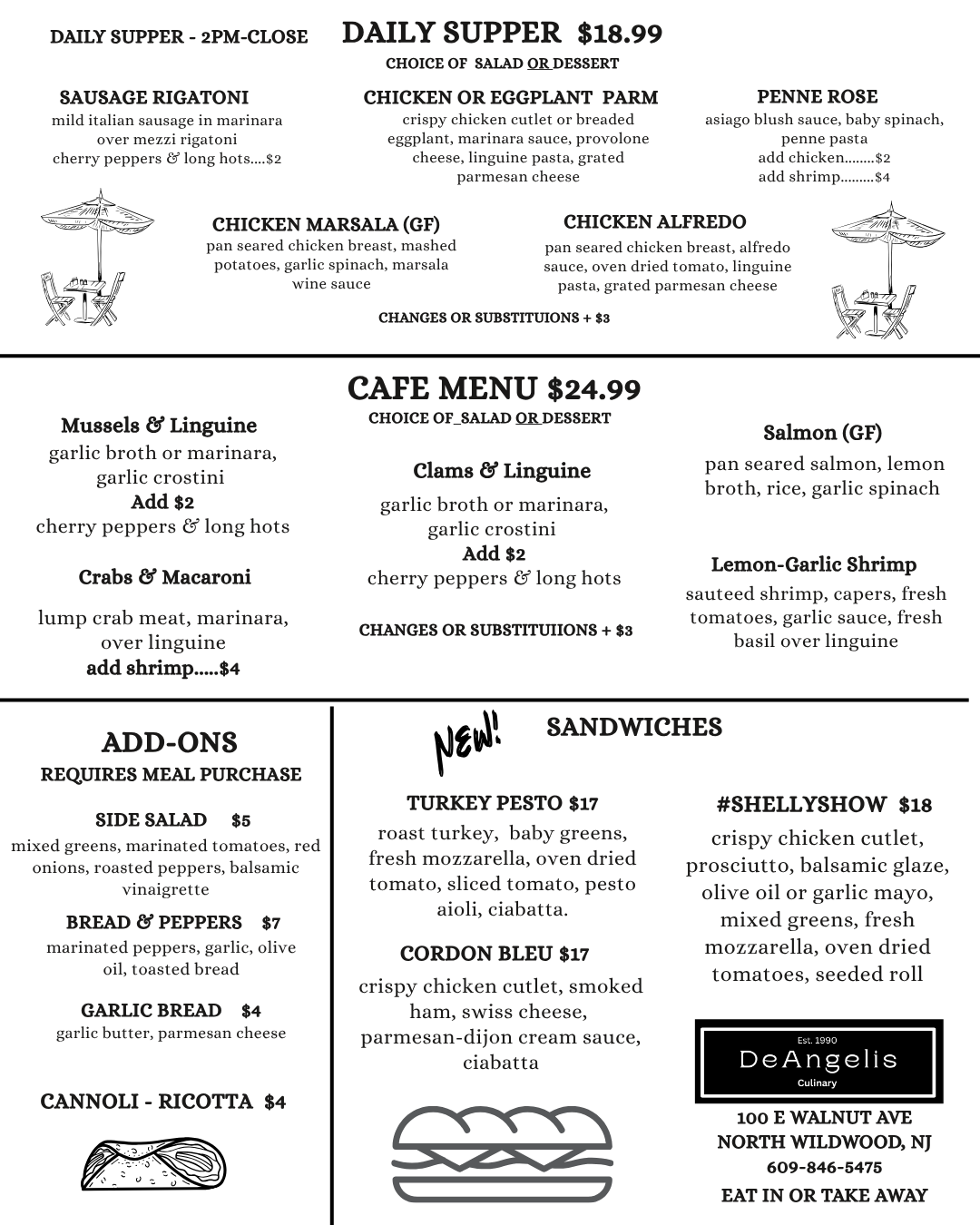 Eat In or Take Away - Call ahead 609-846-5475
